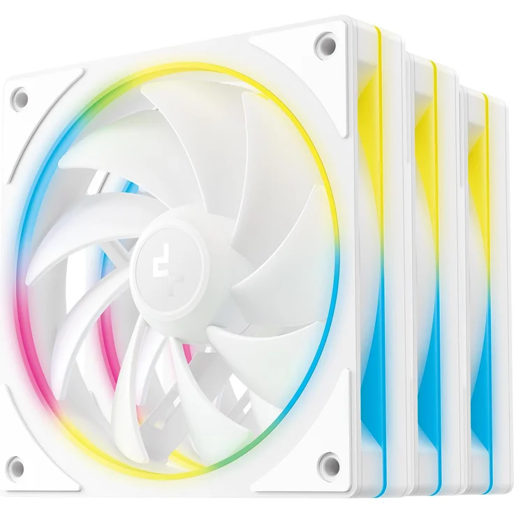 Deepcool FL12 SE 3IN1 White, 120 mm RGB Gehäuselüfter im 3er Pack mit leiser Kühlleistung und 20 adressierbaren LEDs
