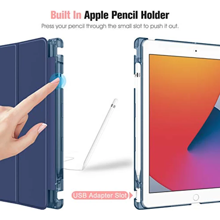 Fintie Hülle für iPad 9. Generation 2021/8. Gen 2020/7. Gen 2019 10.2 Zoll mit Stifthalter, ultradünne leichte Schutzhülle mit transparenter Rückseite und Auto Schlaf/Wach Funktion, Blaugrün – Bild 3