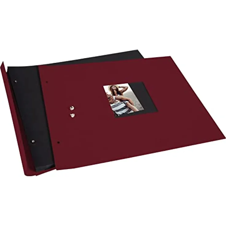 goldbuch Schraubalbum mit Fensterausschnitt, Bella Vista, 39 x 31 cm, 40 schwarze Seiten mit Pergamin-Trennblättern, Erweiterbar, Leinen, Bordeaux, 28972 – Bild 7