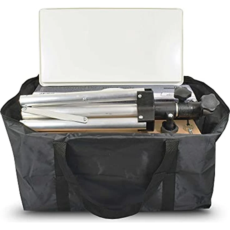 easyfind EasyFind Traveller Kit II, Camping Satellitenanlage inkl. Alu Dreibein Stativ, Flachantenne mit EasyFind II Technologie und Tragetasche, 1 Teilnehmer – Bild 1