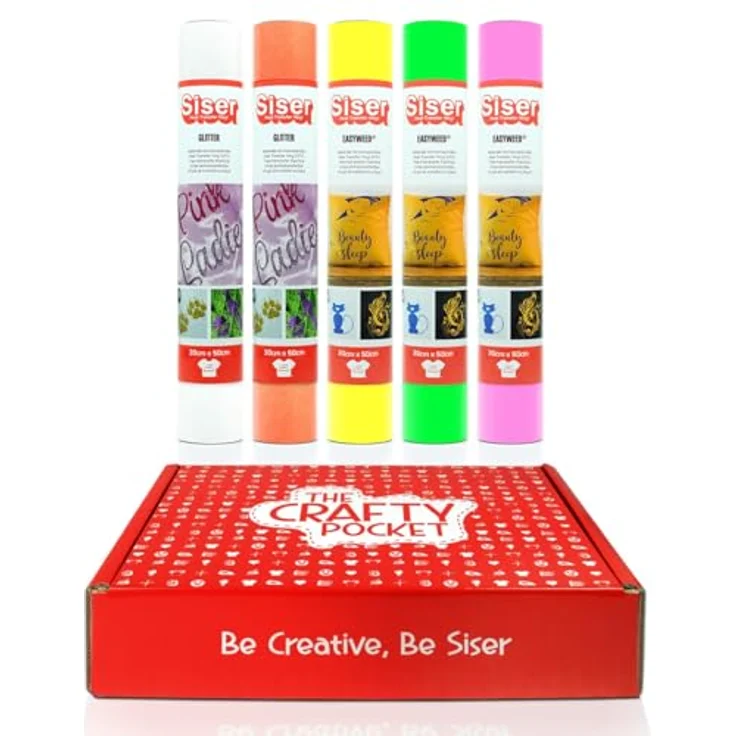 Siser Crafty Pocket Fluo, Kreatives Plotter-Set mit hochwertigen Materialien für DIY-Projekte – Bild 1