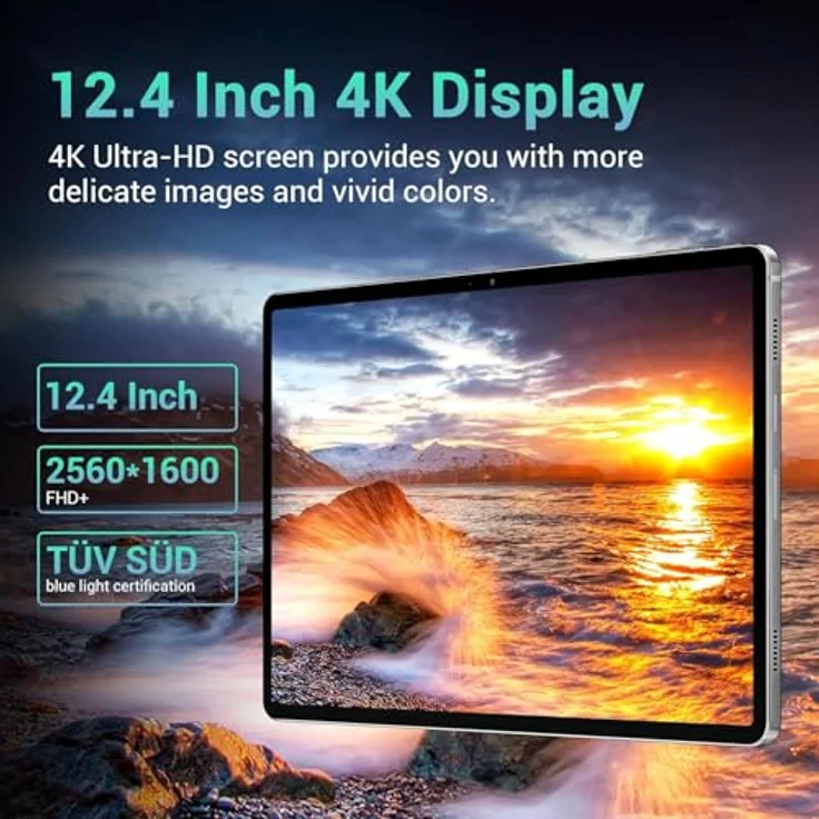 DOOGEE T30MAX Tablet (12.4", 512 GB, TÜV SÜD-Blaulicht-Zertifizierung, AI-Doppelkamera) - Helio G99 Octa Core, 20 GB RAM, widevine L1 Unterstützung, Hi-Res-zertifizierte Quad-Lautsprecher – Bild 4
