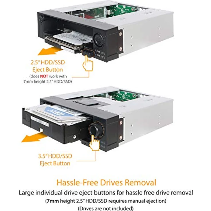 Icy Dock DuoSwap MB971SP-B - SATA Hot Swap Wechselrahmen für 2,5 Zoll (6,4cm) und 3,5 Zoll (8,9cm) SSD-HDD in 1x 5,25 Zoll (13,3cm) - Trägerlos – Bild 7