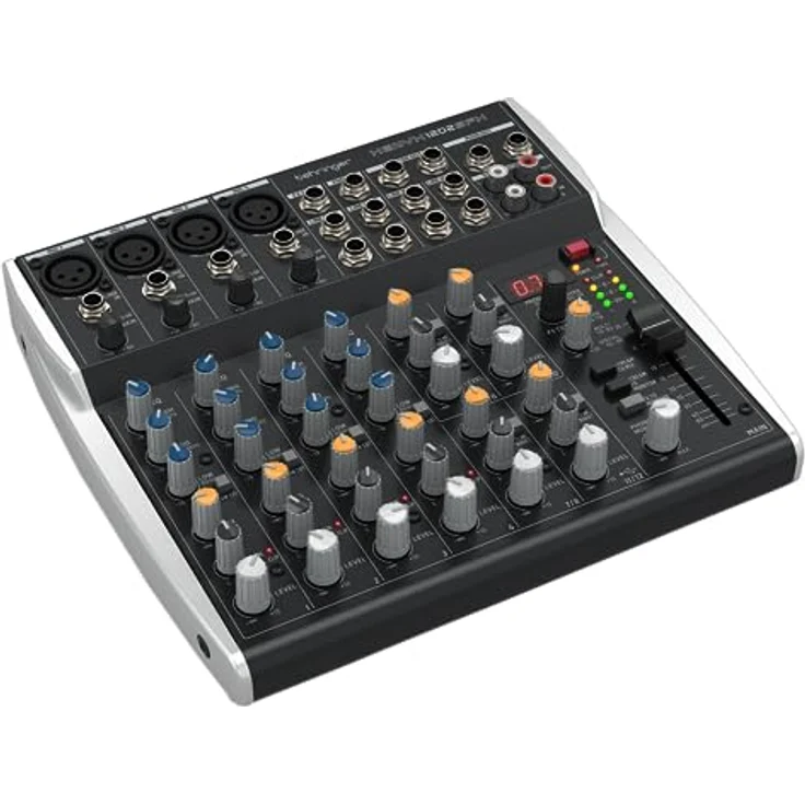 Behringer Xenyx 1202SFX, analogen Mischpult mit 12 Eingängen, USB-Streaming, Klark Technik FX-Prozessor und 3-Band-EQs – Bild 2