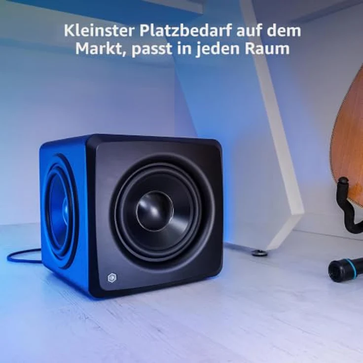M-Audio iLoud Sub, Studio-Subwoofer mit 200 W, 3x 6,5-Zoll-Lautsprechern, 25 Hz Basswiedergabe, ARC X Raumkorrektur, kompakte Bauweise, 244x250x283 mm – Bild 2