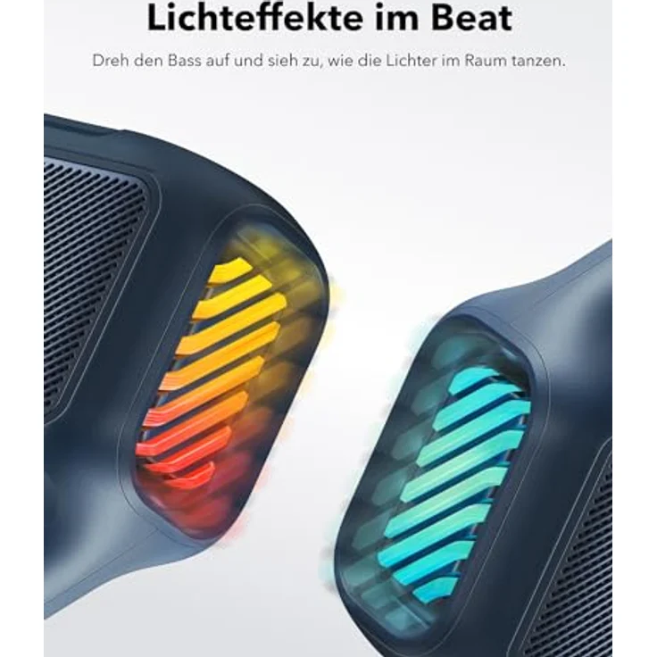 soundcore by Anker, Boom 2 Outdoor-Lautsprecher, 80W, Subwoofer, BassUp 2.0, 24h Akku, IPX7 Wasserdicht & Schwimmt, LED-Licht, USB-C, EQ, BT 5.3, Mobiler Bluetooth-Speaker, Camping, Strand, Garten, Blau – Bild 4