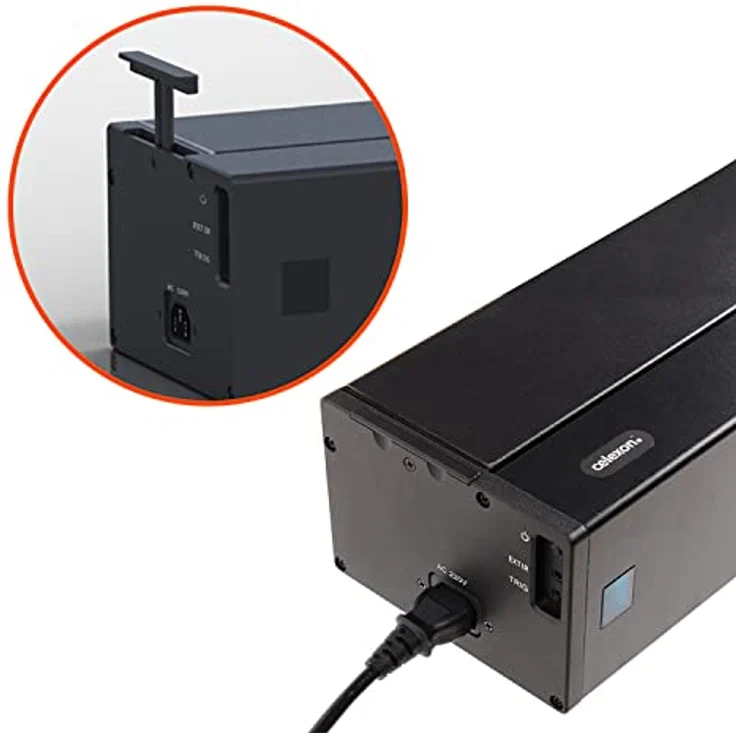 celexon elektrische CLR-Hochkontrast-Boden-Leinwand Plus für die Nutzung mit einem Ultra-Kurzdistanz-Beamer im Heimkino oder für Buisnessprojektionen - 120" Zoll - 265,6 x 149,4 cm - 4K 8K UHD - weiß – Bild 3