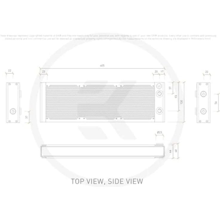 EK Quan.Surface P360M bk | 3831109838419, Oberflächen-Heizkörper mit 44mm Dicke und 5 Gewindeanschlüssen, Kupferlamellen mit 18 FPI Dichte – Bild 3