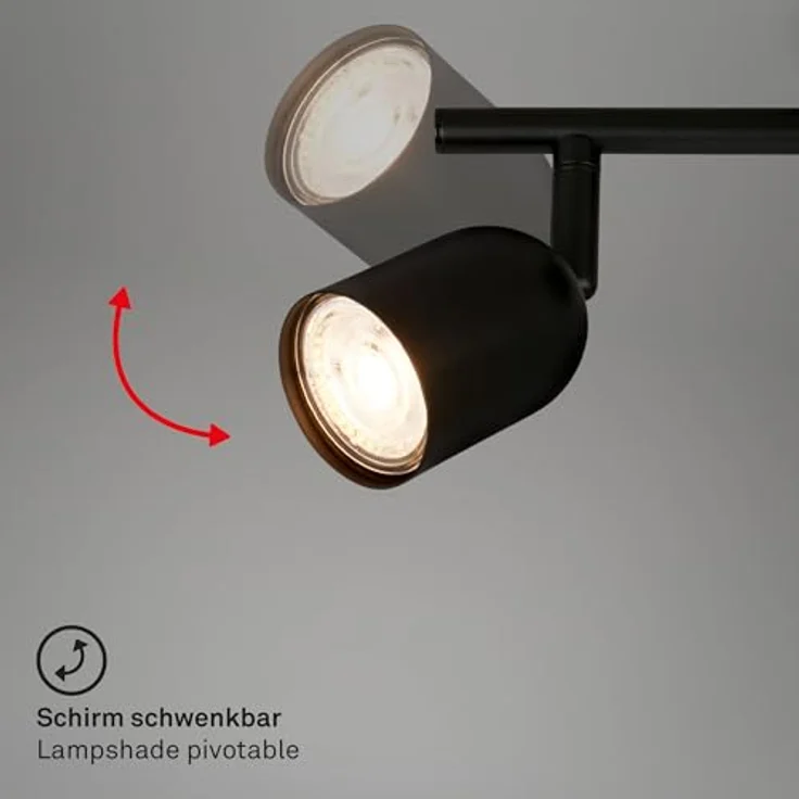 BRILONER – Deckenlampe, schwenkbar, matt-schwarz, für Wohnzimmer, Schlafzimmer, Küche – Bild 3