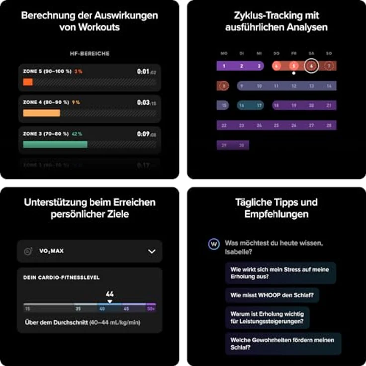 WHOOP 5.0 inkl. One-Mitgliedschaft (12 Monate), WHOOP 5.0 tragbarer Gesundheits- und Fitness-Tracker mit Schlafverfolgung, personalisiertem Coaching und 14 Tagen Akkulaufzeit – Bild 2