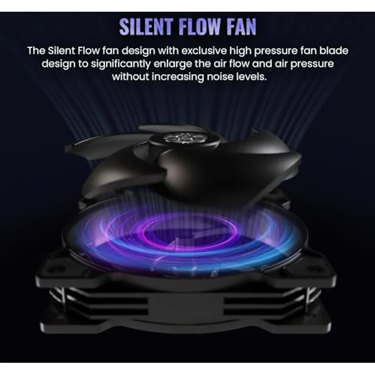 ENERMAX LIQMAXFLO SR 240mm CPU AIO Liquid Cooler (LGA 1700, 1200, AM5, AM4)- Xtreme Dual Chamber PWM Pumpe- ARGB VRM Wasserblocklüfter - 350W+ TDP (2x 120 PWM Silent Flow Fan); ELC-LMF240-SF, schwarz – Bild 5