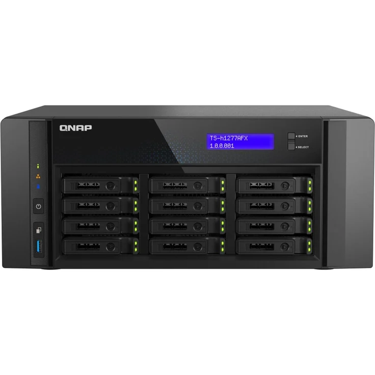 QNAP TS-h1277AFX-R7-32G, Hochleistungs-NAS mit AMD Ryzen 7, All-Flash Speicher, 12-Bay, schwarz – Bild 1