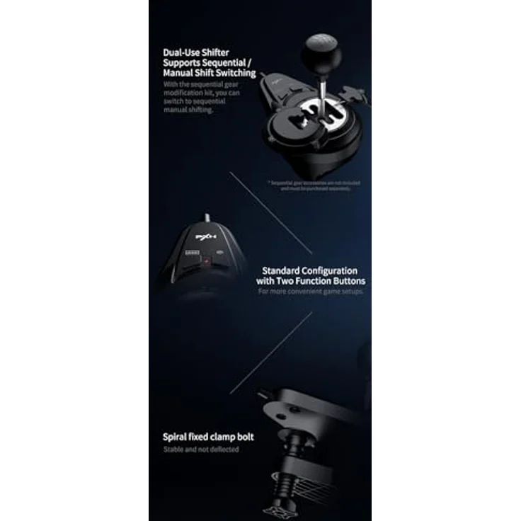 PXN Gaming Wheel V99, Lenkrad & Pedale Set für PS4, PC, PS3, Xbox One, Switch – Bild 9