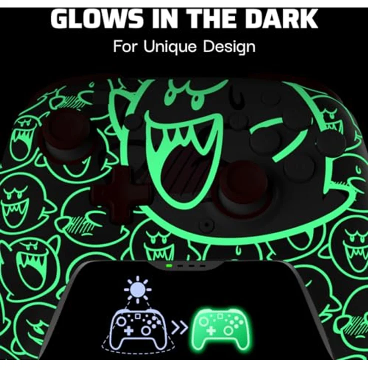 PDP Nintendo Switch Rematch GLOW Wireless Controller- Boo-Hoo- With motion, 600mAh battery - Leuchtendes Design, kabellos, 40 Stunden Spielzeit – Bild 2