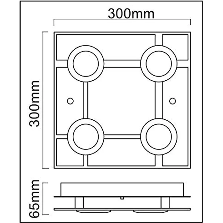 Trango 4-flammig 3177 LED Deckenleuchte in Eckig *MALTA* mit warmweißem Licht, Metallgehäuse, inkl. 4x 3 Watt GU10 LED Leuchtmittel – Bild 3