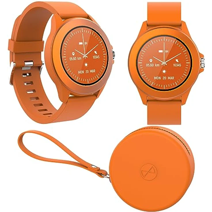 FOREVER Colorum CW-300 Orange Smartwatch Wasserdicht IP68 - Pulsuhr mit Schrittzähler Schlaftracker Kalorienzähler - Lange Akkulaufzeit - Android/iOS Sportuhr Damen Herren Unisex Stilvolles Design – Bild 1