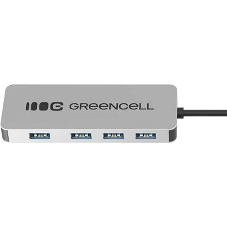 Green Cell USB-C HUB 4-in-1 Adapter, USB-C auf 4× USB-A 3.0, Aluminium Gehäuse, Datenübertragung bis 5 Gbit/s, kompatibel mit MacBook, Dell, Lenovo, HP, ASUS, 15 cm Kabel – Bild 2