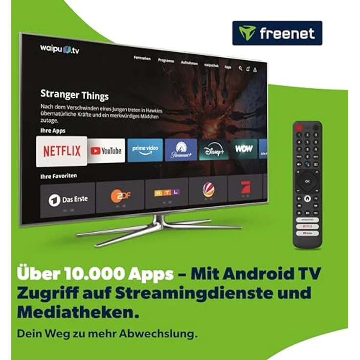 freenet TV Hybrid TV Stick, DVB-C/T2 & Streaming, 4K UHD, Android TV 12, WLAN HDMI mit Chromecast, 3 Monate freenet TV – Bild 3