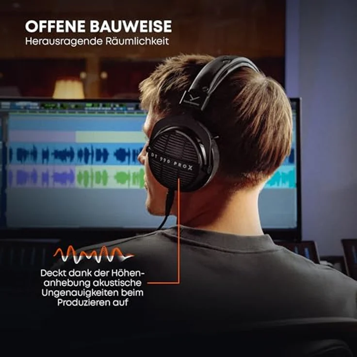 beyerdynamic DT 990 PRO X, Offener, ohrumschließender Studiokopfhörer für kritisches Hören und Editing, Dynamisches Treibersystem STELLAR.45, Steckbares Kabel, hoher Tragekomfort, Made in Germany – Bild 4