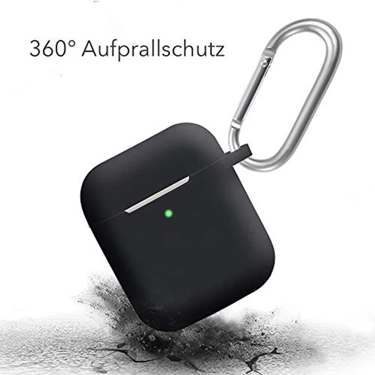 AVANA Kopfhörer-Schutzhülle Hülle für Apple AirPods 1 & 2, Silikon Case, 360° Cover, Ladecase Tasche, Rot und Schwarz – Bild 2