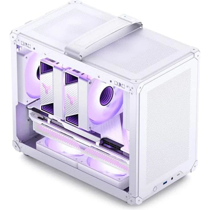 Jonsbo C6 MAX PC-Gehäuse, Mini-Gehäuse, Micro-ATX - weiß, transportabel mit Tragegriff – Bild 4