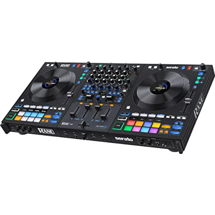 RANE FOUR Fortgeschrittener 4-Kanal Stems DJ-Controller - 8.5" Jogwheels mit Displays, DJ-Mixer mit internen FX, enthält Serato DJ Pro & Pitch ‘n Time DJ