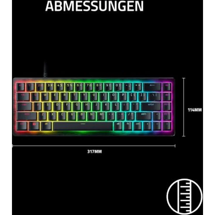 Razer Huntsman V3 HE Magnetic Mini 65%, Kabelgebundene Gaming-Tastatur mit 8KHz Polling-Rate, RGB-LED, magnetischen Schaltern, Schwarz – Bild 16