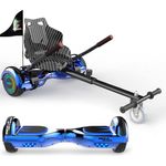 Mega Motion Balance Scooter Kart A03, Hoverkart Combo mit Bluetooth Lautsprecher und LED-Licht, 6.5" Hoverboards, blau