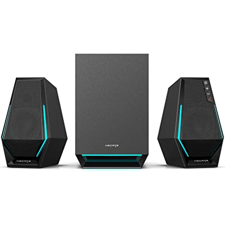 Edifier Hecate G1500 MAX 2.1 Gaming-Lautsprecher-System, 60W mit Subwoofer, RGB-Licht, Bluetooth 5.3 (Schwarz)