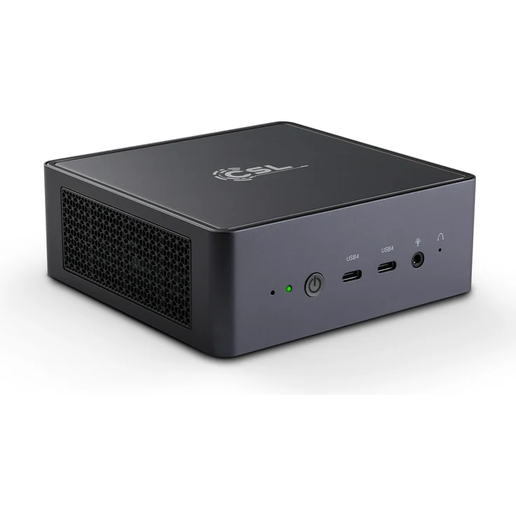 CSL VenomBox 7640HS, Mini-PC mit AMD Ryzen 5 7640HS, 8 GB RAM, 500 GB M.2 SSD und Radeon 760M Grafikkarte, schwarz