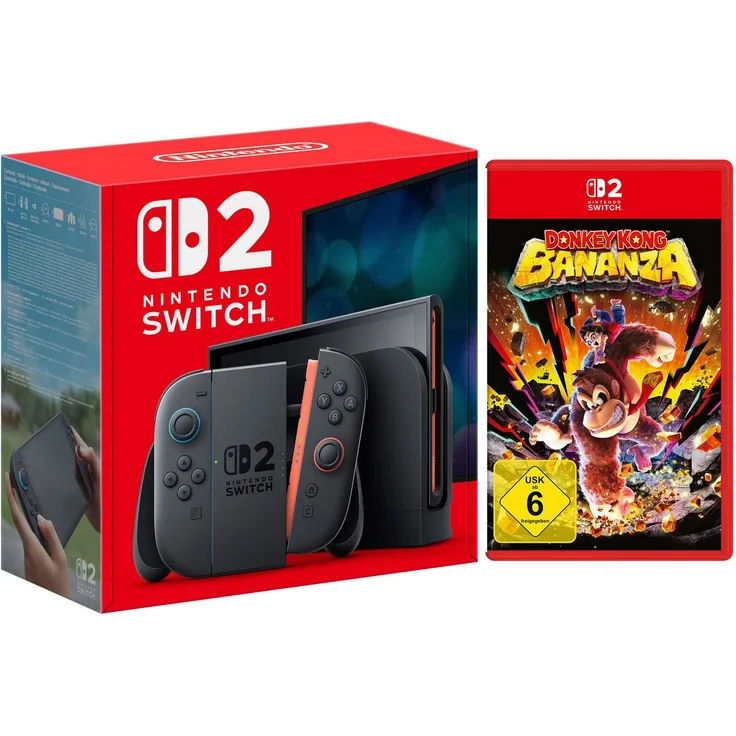 Nintendo Switch 2, Hybrid-Konsole mit 7,9″-1080p-LCD, 256 GB Speicher und Donkey Kong Bananza