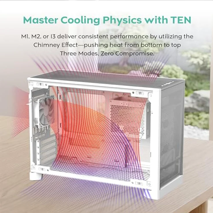 MONTECH PC-Gehäuse Montech TEN White, Tower-Gehäuse mit modularer Bauweise und exzellentem Airflow, Micro-ATX und Mini-ITX Unterstützung – Bild 7