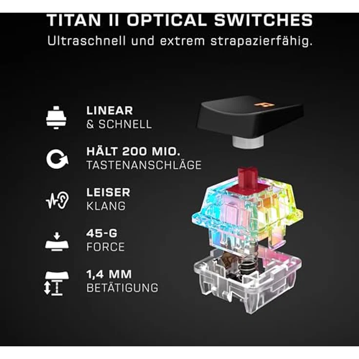 Turtle Beach Vulcan II Mini – 65% optisch-mechanische Gaming-Tastatur mit anpassbarer RGB-Beleuchtung, Aluminiumplatte, Schwarz – Bild 3