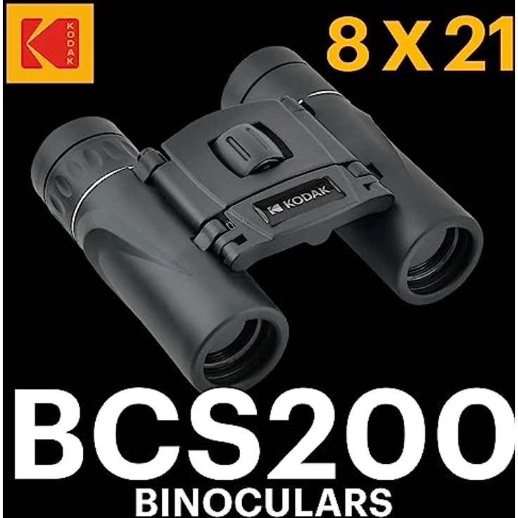 KODAK BCS200 Binokular-Fernglas, kompakt, 8-fache Vergrößerung, Sichtfeld von 126 m bis 1000 m, Schwarz – Bild 2