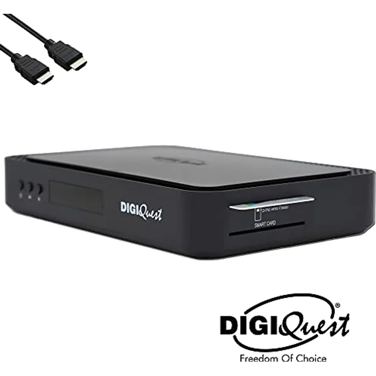HTS e-com TiVuSat Karte 4K UHD + DIGIQuest Q80 Sat Receiver, zertifizierte TiVuSat Receiver mit Karte (AKTIVIERT), Mediaplayer, WebRadio, 150 WiFi USB Stick, HTS HDMI Kabel, in Schwarz. – Bild 3