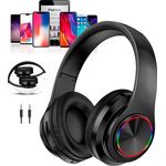 Sross faltbares Gaming-Headset, Bluetooth-Kopfhörer mit Active Noise Cancelling, Over-Ear, RGB-Beleuchtung, 3 Verbindungsmodi, schwarz