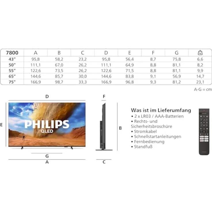 Philips 43PUS7800 4K LED Smart TV, 43 Zoll Display mit Pixel Precise Ultra HD, Titan OS und Dolby Atmos Sound, Sprachsteuerung mit Alexa und Google Assistant – Bild 3