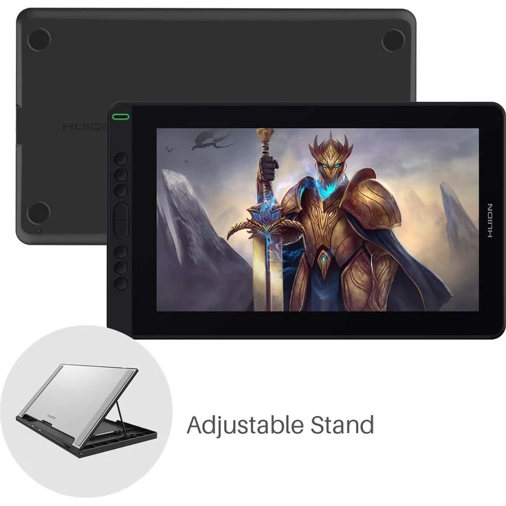HUION Grafiktablett Kamvas 13 Unterstützung bringen AG-Folie und PW517 ohne Batterie (schwarz)