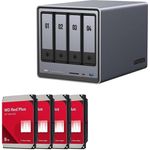 Ugreen DXP4800 NAS-Server Leergehäuse + 4x WD Red Plus NAS Festplatte, 32 TB (4 x 8 TB), leistungsstark und zuverlässig