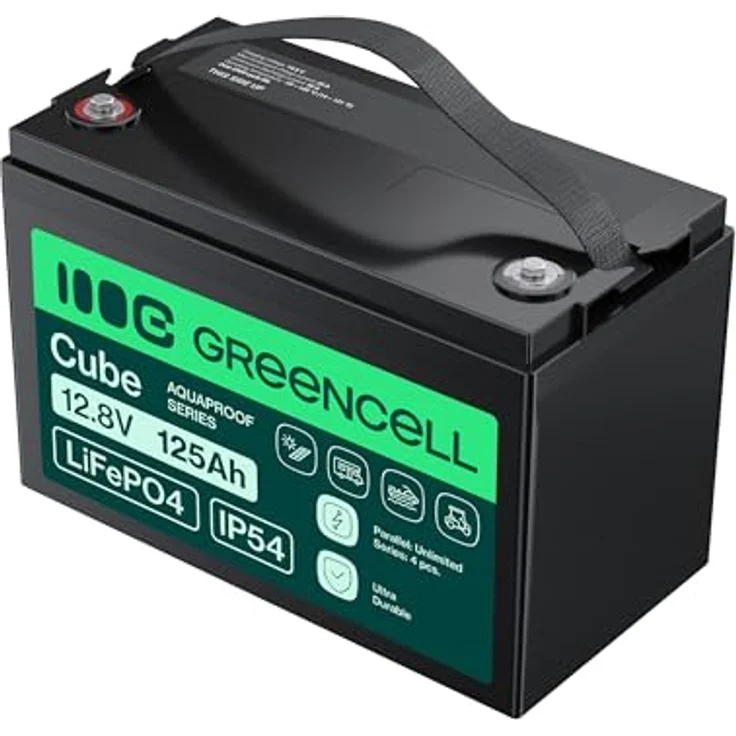Green Cell CUBE LiFePO4 Spezial-Akku, LiFePo-Block Schraubkontakt, 12.8V 125Ah, sofort einsatzbereit, ideal für Wohnmobile – Bild 3