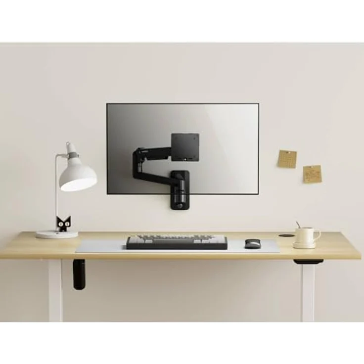 Speaka Professional SP-MM-990 1fach Monitor-Wandhalterung Schwarz Höhenverstellbar, Neigbar für 43,2 cm (17) - 124,5 cm (49) Displays – Bild 2