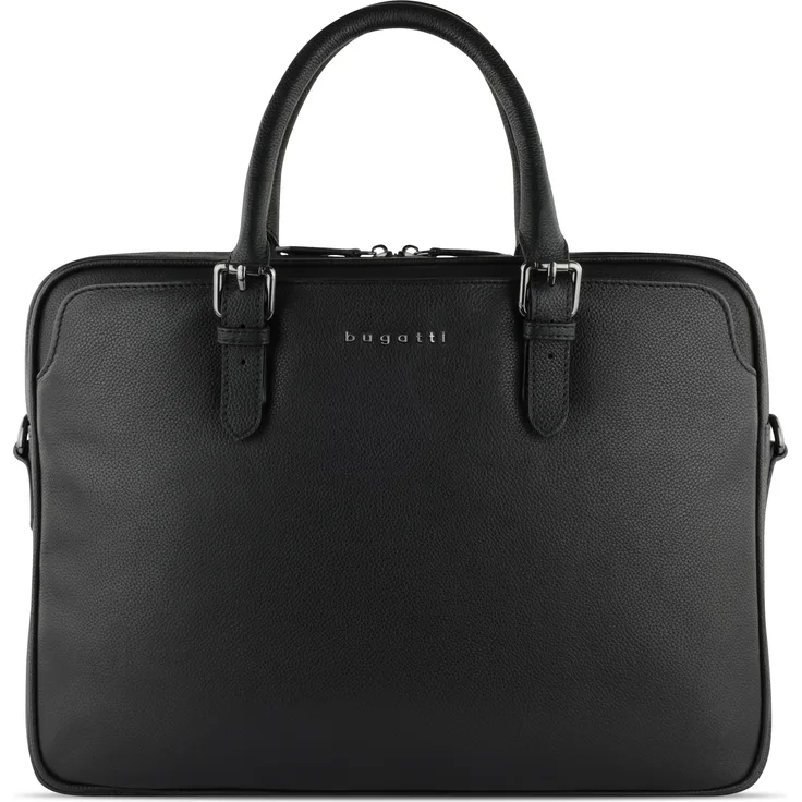 Bugatti Aktentasche Bella Briefcase (15"), Notebooktasche, Schwarz, aus hochwertigem Rindleder