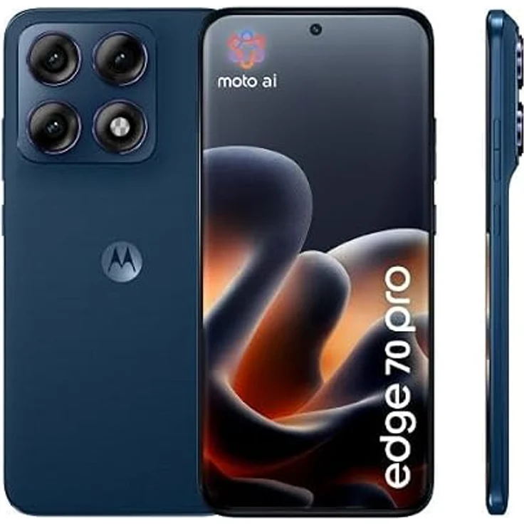 Motorola Edge 70 Pro (256 GB, PANTONE Titan, 6.78", SIM + eSIM, 5G), Smartphone, Blau – Bild 2