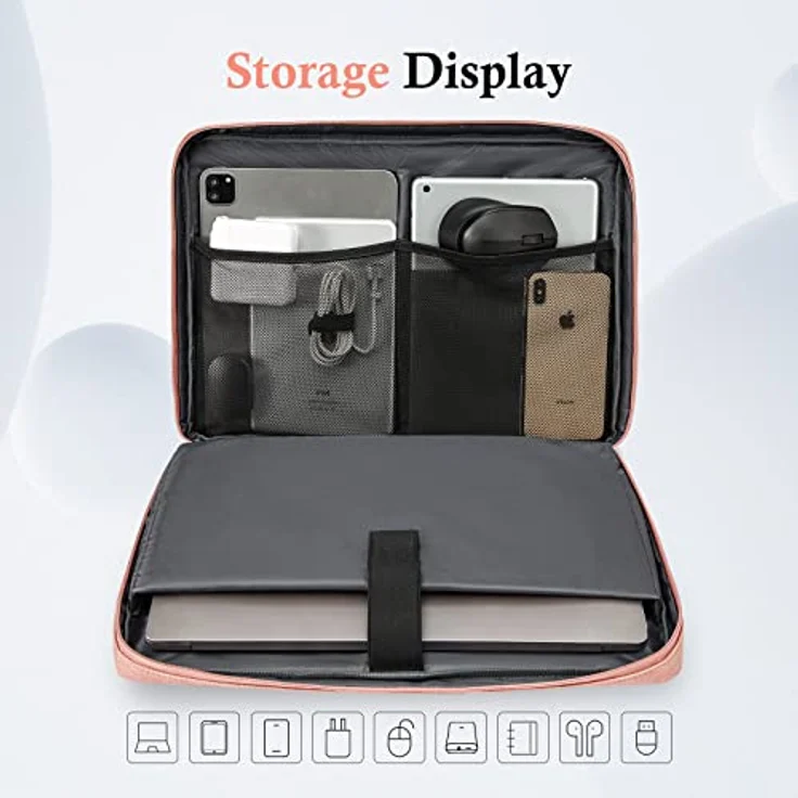 Bagasin Laptop Hülle Tasche, 15-16 Zoll Wasserdicht mit 4-lagigem Schutz, TSA Laptoptasche für MacBook, HP, Dell, Lenovo, Asus – Schwarz – Bild 3