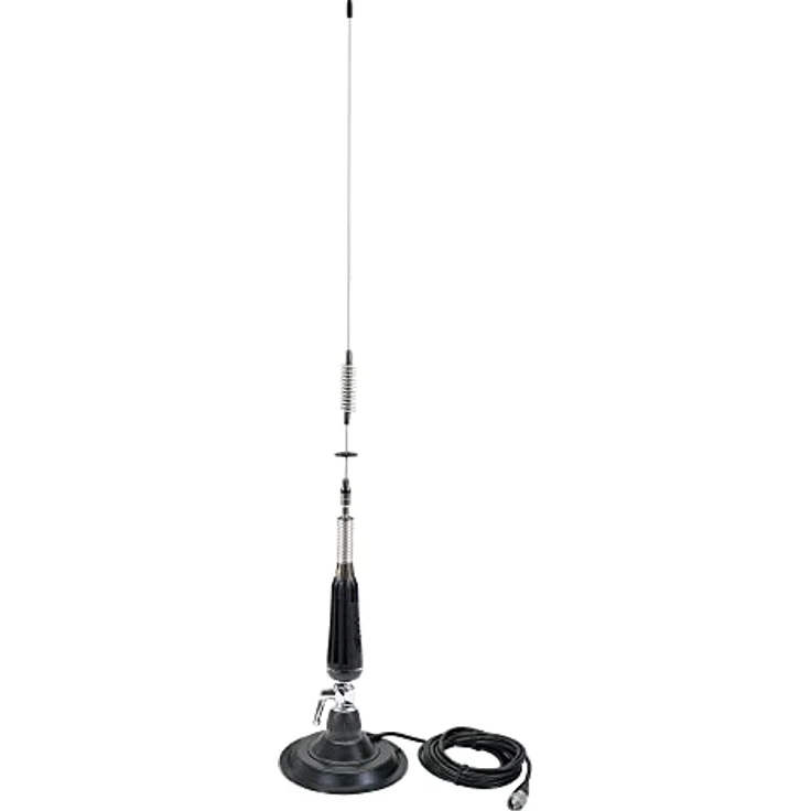 Faltbare CB PNI LED 850 Antenne mit Magnetfuß 145 mm, 85 cm lang, 26-28 MHz, 300 Watt, beleuchtet bei der Übertragung, PL Gewindeart, ohne Zubehör – Bild 1