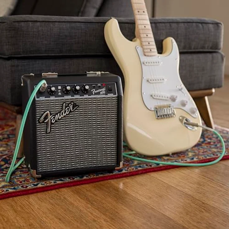 Fender Frontman 10G, 10 Watt Transistor Combo Verstärker für E-Gitarre mit 6" Lautsprecher, clean/overdrive, Aux-Input, schwarz – Bild 4