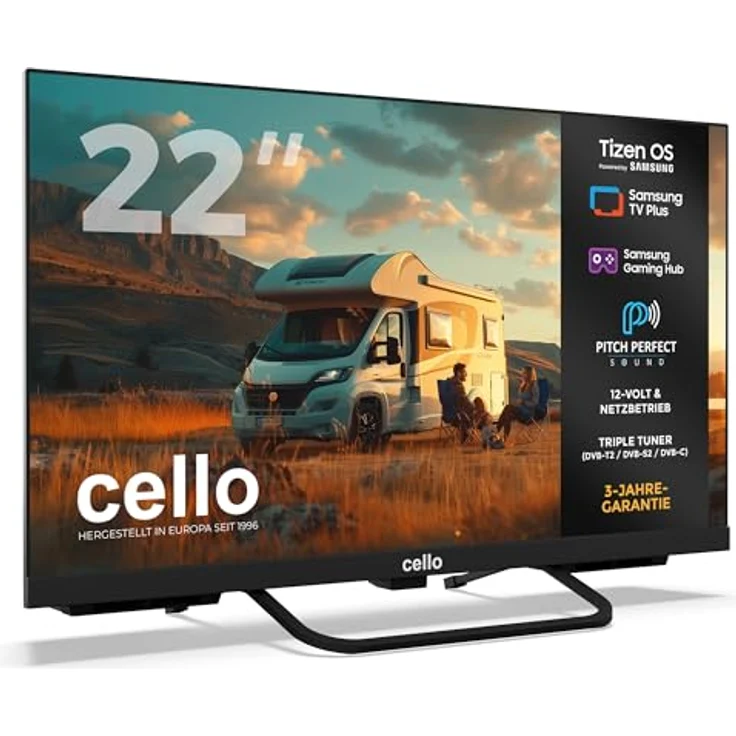 CELLO CTrav 22TZ, 22 Zoll Smart Camping LED TV mit TizenOS, Triple Tuner, Pitch Perfect Sound, 12V/24V/230V Multispannung – Bild 2