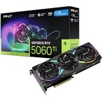 PNY GEFORCE RTX™ 5060 Ti, 16GB ARGB Overclocked Grafikkarte mit Triple Fan und DLSS 4