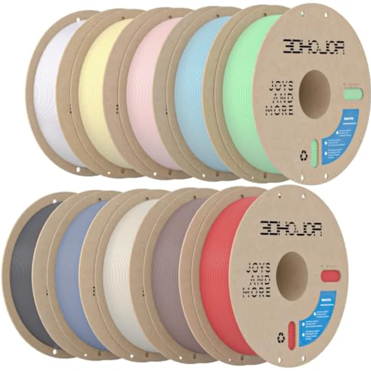 3DHoJor Matte PLA Filament 10KG Set, 1.75mm, Pastellfarben, hohe Zähigkeit, ideal für Mehrfarbendrucke – Bild 1