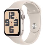 Apple Watch SE GPS, 44 mm Aluminiumgehäuse Polarstern, Sportarmband Polarstern – S/M